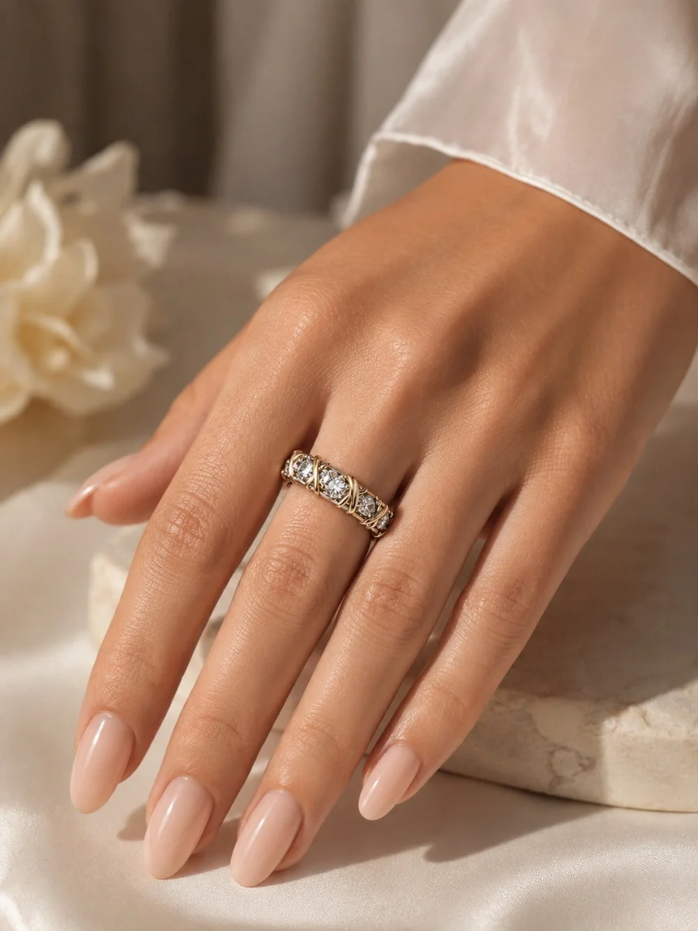10k 16 Stone Eternity Band
